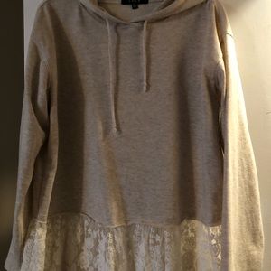 Lace bottom hoodie